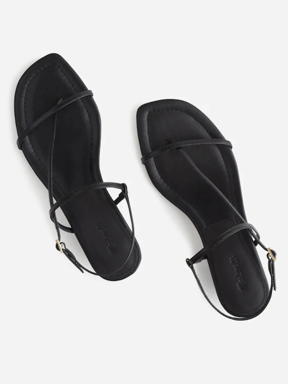 Madewell Black Thin-Strap Square-Toe Women's Sandals
